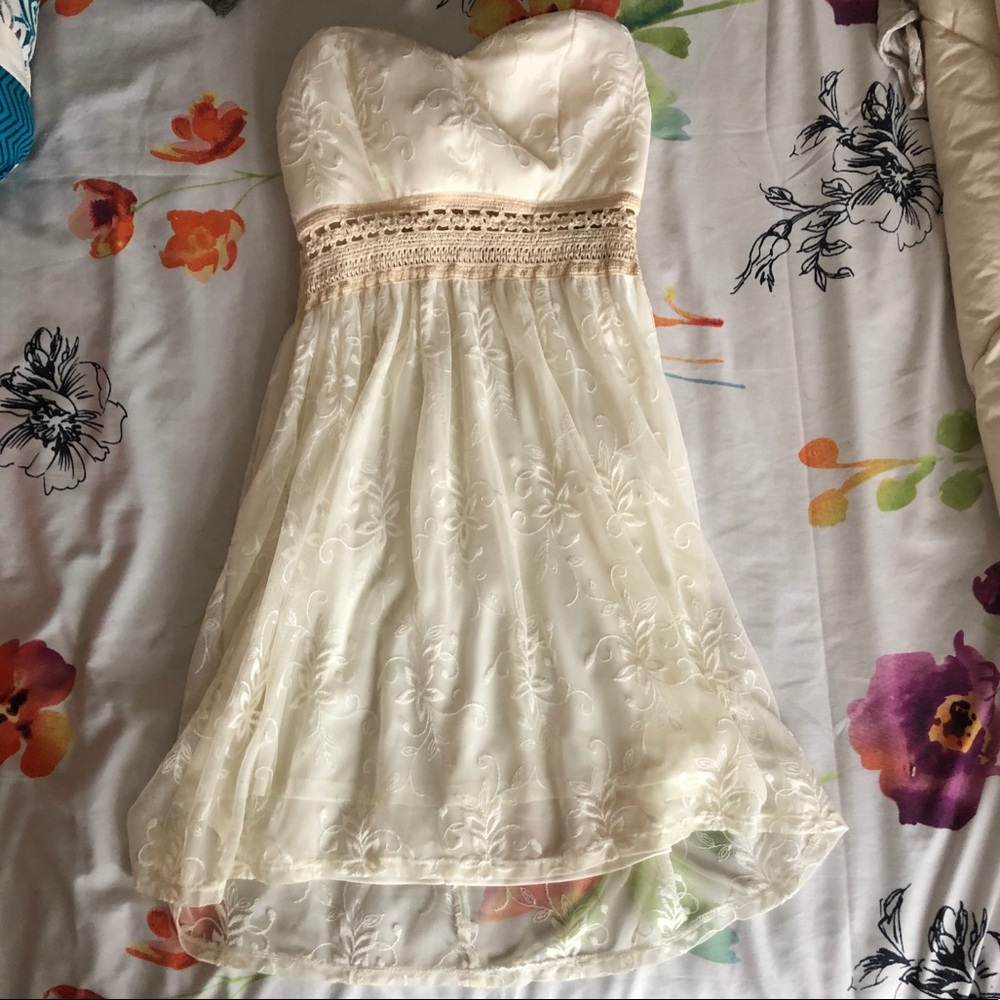 Wet seal ivory strapless dress
